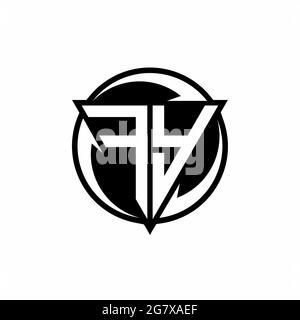 FY logo with triangle shape and circle rounded design template isolated on white background Stock Vector