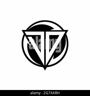 DO logo with triangle shape and circle rounded design template isolated on white background Stock Vector