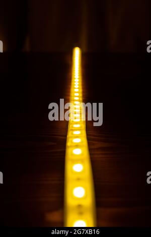 shining diode tape,illuminate led strip lighting. Stock Photo