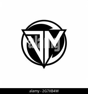 DN logo with triangle shape and circle rounded design template isolated on white background Stock Vector
