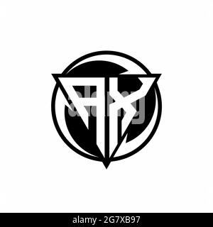 AX logo with triangle shape and circle rounded design template isolated on white background Stock Vector