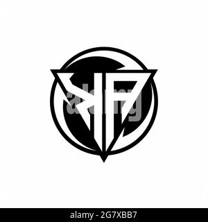 KA logo with triangle shape and circle rounded design template isolated on white background Stock Vector
