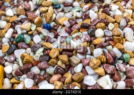 Close up of a large oile of multicolored rocks and pebbles Stock Photo