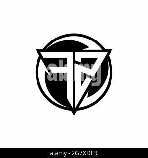 FZ logo with triangle shape and circle rounded design template isolated on white background Stock Vector