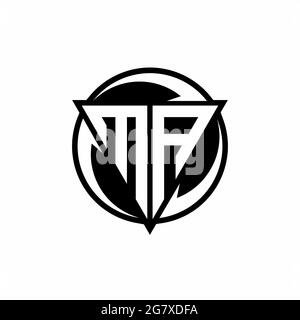 MA logo with triangle shape and circle rounded design template isolated on white background Stock Vector