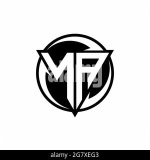 NA logo with triangle shape and circle rounded design template isolated on white background Stock Vector