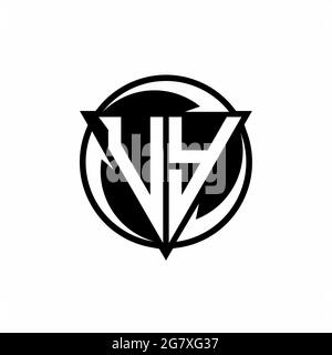 UY logo with triangle shape and circle rounded design template isolated on white background Stock Vector