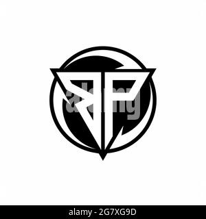 BP logo with triangle shape and circle rounded design template isolated on white background Stock Vector