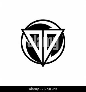OO logo with triangle shape and circle rounded design template isolated on white background Stock Vector