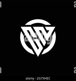 CN logo with triangle shape and circle rounded design template isolated ...