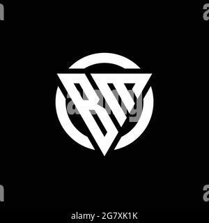 BM logo with triangle shape and circle rounded design template isolated ...