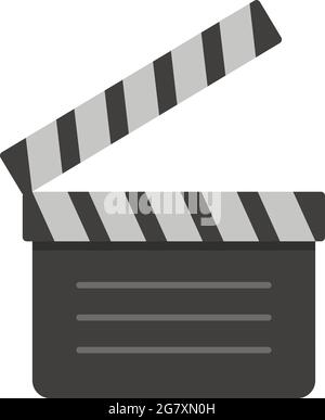 Film clapper icon. Flat illustration of film clapper vector icon isolated on white background Stock Vector