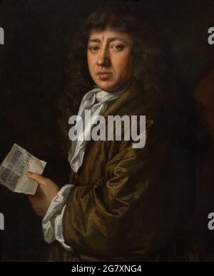 Samuel Pepys (1633-1703). English diarist and naval administrator. Portrait by John Hayls (1600?-1679). The music he holds is his own setting of a lyric by Sir William Davenant titled 'Beauty, retire'. Oil on canvas (75,6 x 62,9 cm), 1666. National Portrait Gallery. London, England, United Kingdom. Stock Photo