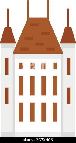 Swiss castle icon. Flat illustration of swiss castle vector icon isolated on white background Stock Vector
