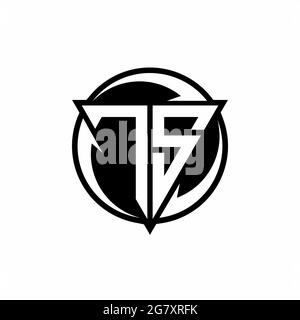 TS logo with triangle shape and circle rounded design template isolated on white background Stock Vector