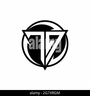 TQ logo with triangle shape and circle rounded design template isolated on white background Stock Vector