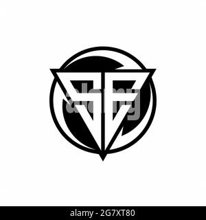 SE logo with triangle shape and circle rounded design template isolated on white background Stock Vector