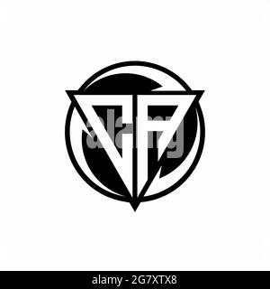 CA logo with triangle shape and circle rounded design template isolated on white background Stock Vector