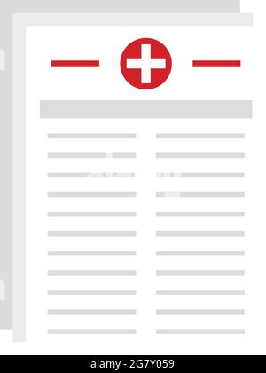 Medical pharmacist papers icon. Flat illustration of medical pharmacist papers vector icon isolated on white background Stock Vector
