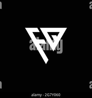 FQ Logo letter monogram with triangle shape design template isolated on black background Stock Vector