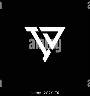 ID Logo letter monogram with triangle shape design template isolated on black background Stock Vector