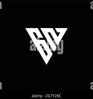 GN logo monogram with triangle shape and circle rounded style isolated ...
