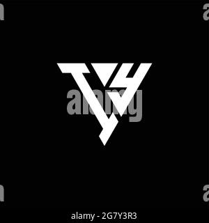 IY Logo letter monogram with triangle shape design template isolated on black background Stock Vector