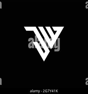 JW logo monogram with triangle shape and circle rounded style isolated ...