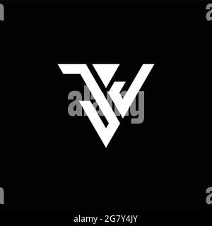 JJ Logo letter monogram with triangle shape design template isolated on black background Stock Vector