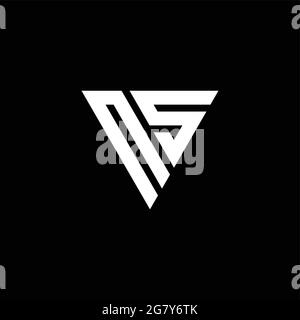 NS Monogram logo letter with triangle shield shape style design ...