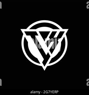 IX logo with negative space triangle shape and circle rounded design template isolated on black background Stock Vector