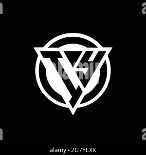 IY logo with negative space triangle shape and circle rounded design template isolated on black background Stock Vector