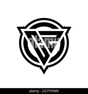 CZ logo with triangle shape and circle with outline rounded design template isolated on white background Stock Vector