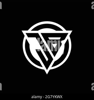 JB logo with negative space triangle shape and circle rounded design template isolated on black background Stock Vector