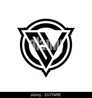 VC logo with triangle shape and circle rounded design template isolated ...