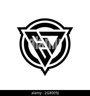 ED logo with triangle shape and circle with outline rounded design template isolated on white background Stock Vector