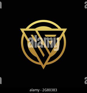 BB logo monogram with triangle shape and circle rounded style isolated on gold colors and black background design template Stock Vector