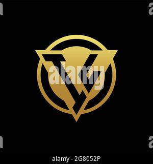 IL logo monogram with triangle shape and circle rounded style isolated on gold colors and black background design template Stock Vector