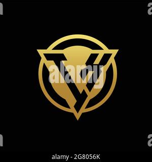 IX logo monogram with triangle shape and circle rounded style isolated on gold colors and black background design template Stock Vector