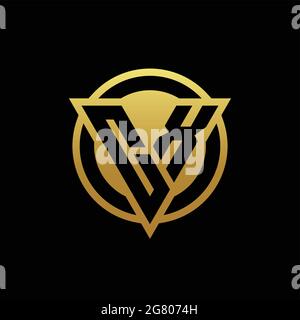 CX logo monogram with triangle shape and circle rounded style isolated on gold colors and black background design template Stock Vector