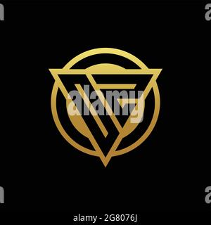 OZ logo monogram with triangle shape and circle rounded style isolated on gold colors and black background design template Stock Vector