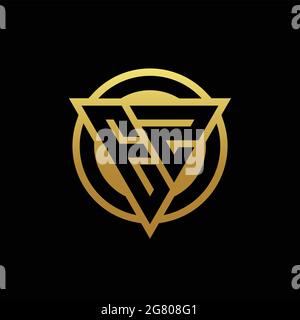 EZ logo monogram with triangle shape and circle rounded style isolated on gold colors and black background design template Stock Vector