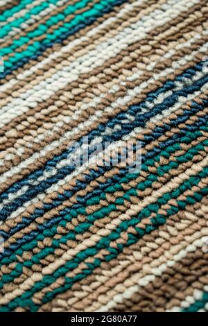 Close up of a colorful wool striped pattern Stock Photo