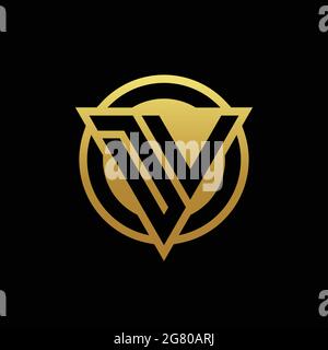 DV logo with triangle shape and circle rounded design template isolated ...