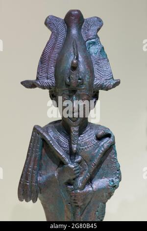Osiris, Ancient Egyptian god. Bronze, 664 BC. National Archaelogical Museum, Spain