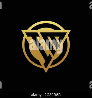 IM logo monogram with triangle shape and circle rounded style isolated on gold colors and black background design template Stock Vector