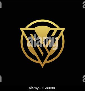 BX logo monogram with triangle shape and circle rounded style isolated on gold colors and black background design template Stock Vector