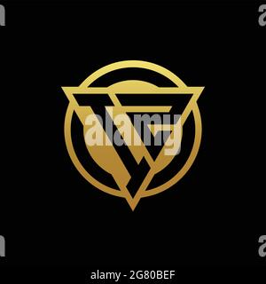 IZ logo monogram with triangle shape and circle rounded style isolated on gold colors and black background design template Stock Vector