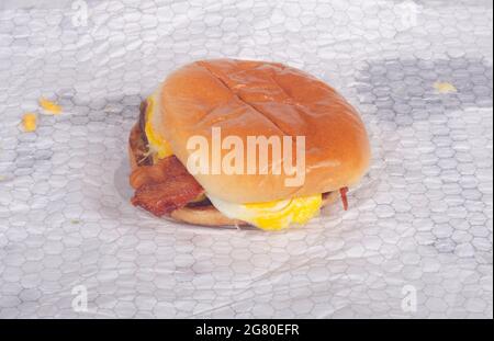 Wendy's breakfast Sandwich Stock Photo