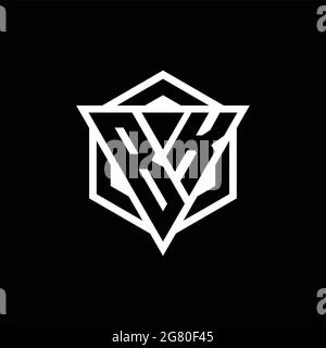 BK logo monogram with triangle and hexagon shape combination isolated on back and white colors Stock Vector